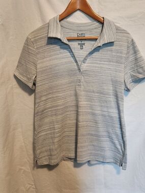 Croft & Barrow Short Sleeve Stripe Polo in Light Blue